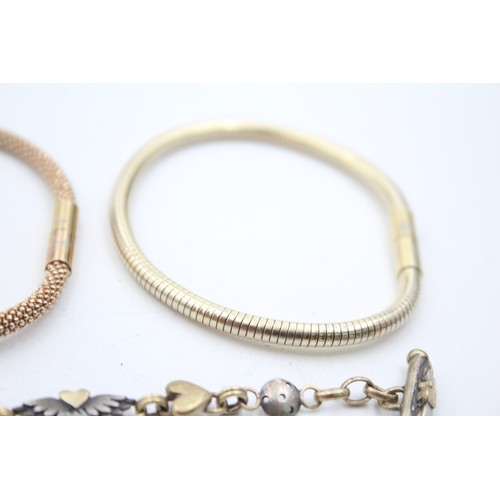 401 - 4 X .925 Bracelets Including Gold Tone (39g)     764178