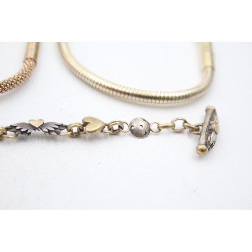 401 - 4 X .925 Bracelets Including Gold Tone (39g)     764178