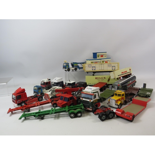 1090 - Large selection of diecast lorries and trailers Corgi, Matchbox and Solido.