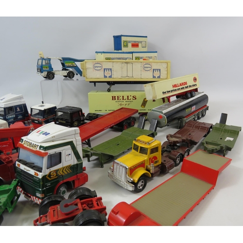 1090 - Large selection of diecast lorries and trailers Corgi, Matchbox and Solido.