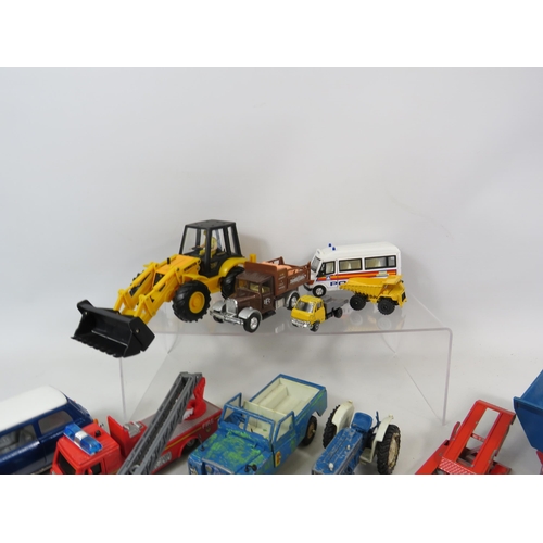 1091 - Selection of playworn diecast vehicles including Farm machinery.