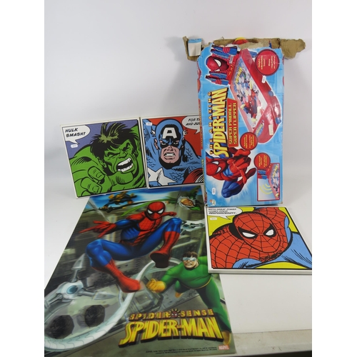 1097 - Spiderman Pinball game and wall art.