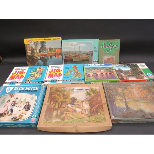 Selection of vintage Jigsaws including Chad valley.