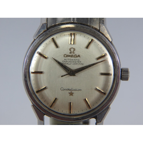 280A - Omega Constellation Chronograph. Automatic. 
Runs well . Chrome strap. 
some scratching to the cryst... 