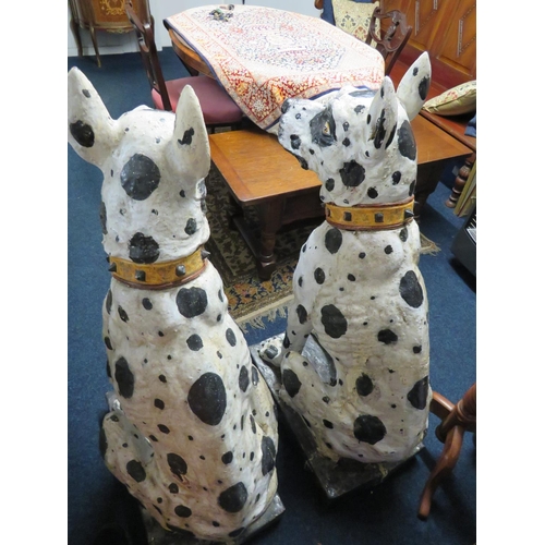 744 - Matched pair of Mid Victorian Italian Terracotta Life size Great Dane Hounds. Some excellent repairs... 