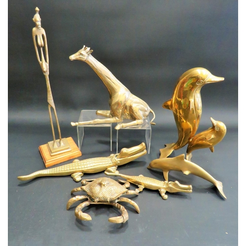 814 - Selection of Heavy Brass fireside animals. See photos.