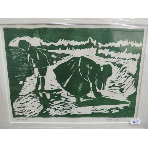 843 - Signed print by Swedish Artist Sigfrid Bengtsson (1898-1985). Framed and mounted under glass. See ph... 