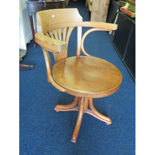 972 - Light coloured bent wood chair with swivel seat. (Barn) see photos. S2