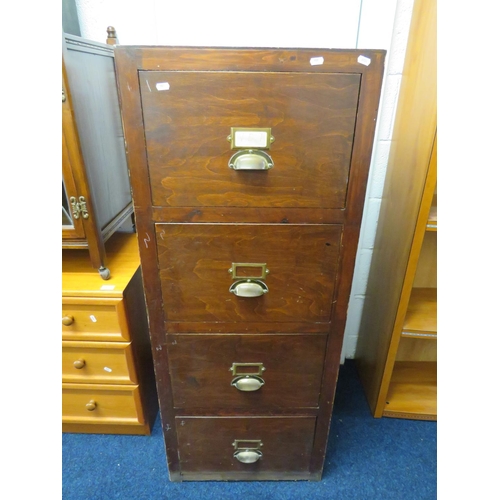 989 - 1920's era wooden filing cabinet. All in working order. Measures H:52 x W:21 x D:25 Inches. See phot... 