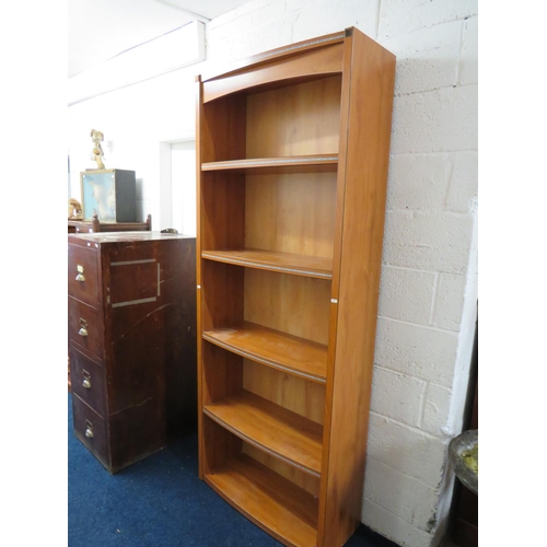 990 - Well made attractive large bookcase by Gautier of France. Blue inlaid decoration to front of each of... 