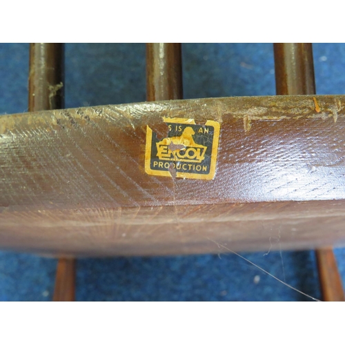 994 - Vintage Darkwood Ercol stick back chair which requires re-furbishment. See photos. S2