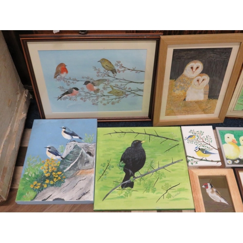 1026 - Nine pieces of original artwork by DM Hull. Some framed . See photos. S2