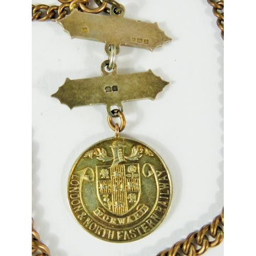 321A - 9ct Solid Gold long service Medalion in association with the London Northern Eastern Railway & St Jo... 