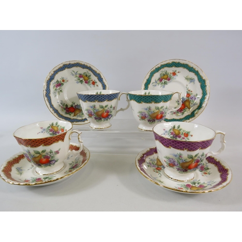 17 - 4 Royal Albert Imperial fruit series cups and saucers.