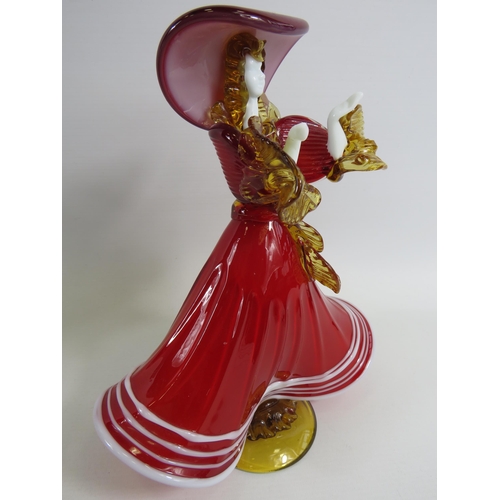 19 - Murano glass dancing lady figurine, approx 9