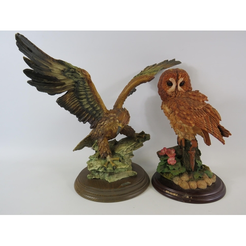 38 - Brooks and Bentley owl figurines plus a Eagle figurine.