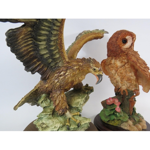 38 - Brooks and Bentley owl figurines plus a Eagle figurine.