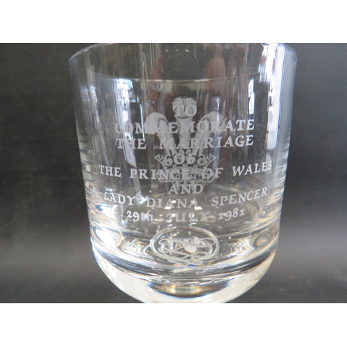 51 - Dartington glass ltd edition Goblet to commemorate the Prince of Wales and Lady Diana wedding.