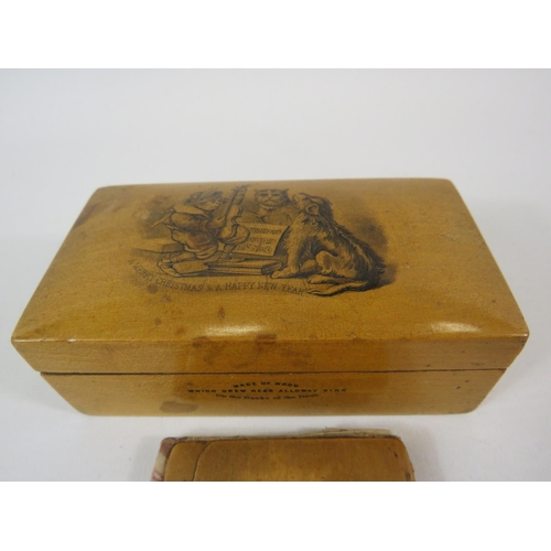 98 - Mauchline ware trinket box and note book cover.