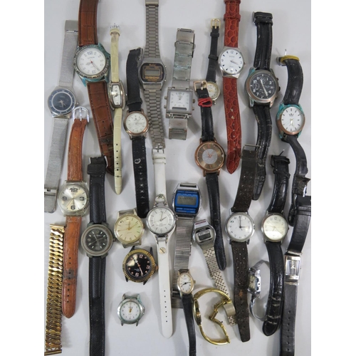 120 - Large Selection of mostly quartz watches plus replacement strap set as new on card. All watches assu... 