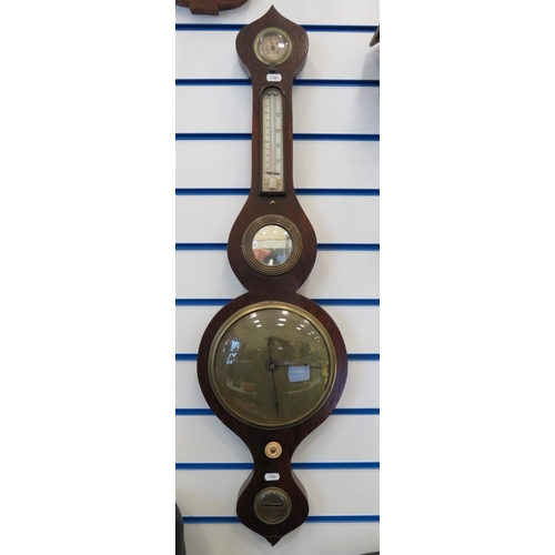 288 - Brannan oak cased barometer and thermometer 37