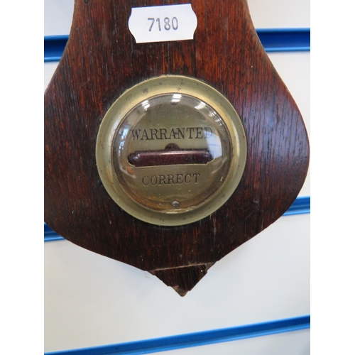 288 - Brannan oak cased barometer and thermometer 37