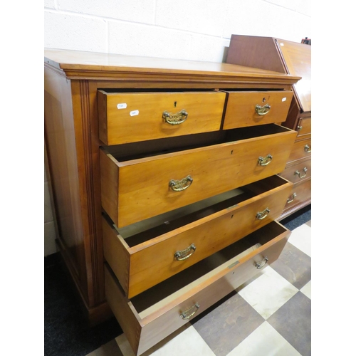 625 - Nicely Coloured chest of drawers with brass handles. H:40 x W:41 x D:20 Inches. See photos. S2