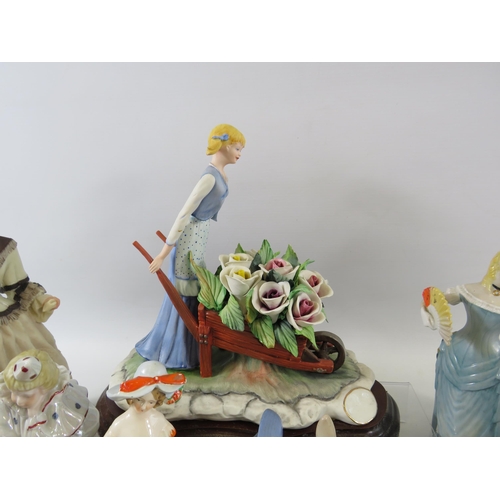 Job lot of figurines including Coalport, Capodimonte, Franklin mint etc.