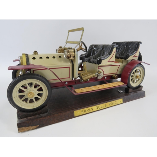 1 - Mamod Steam powered Rolls Royce model. Measuring 15 inches long x 7 inches tall with custom made woo... 