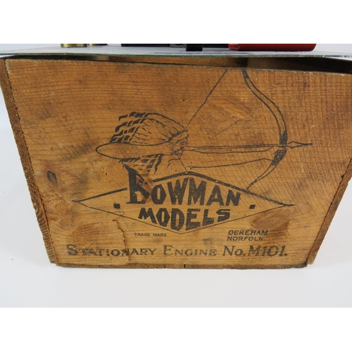 15 - Bowmans Stationary Steam engine model M101. comes with original timber box.  See photographs for con... 