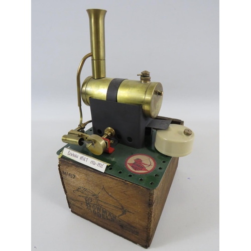 16 - 1929-35 Bowmans Stationary Steam engine model M16T with Original wooden box (no lid) Measures 5 inch... 