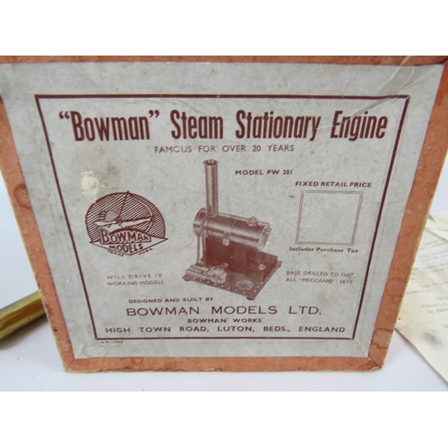 17 - 1940's/50's Bowmans Stationary Steam engine model PW201 with original box.  See photographs for cond... 