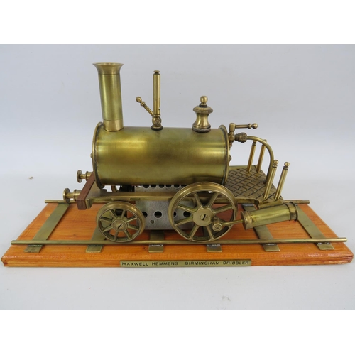 23 - Maxwell Hennens Brass model of a Birmingham Dribbler. Comes with Small piece of Track as a display s... 