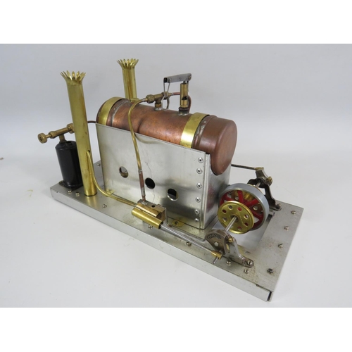 25 - Scratch Built Stationary steam engine using mostly Mamod parts.  See photos for condition.