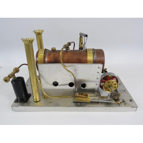 25 - Scratch Built Stationary steam engine using mostly Mamod parts.  See photos for condition.