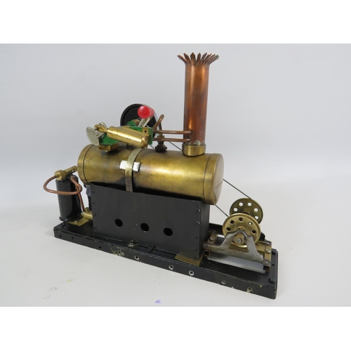 27 - Scratch Built Stationary Steam engine using mostly Mamod parts. 9 x 11 inches. See photos for condit... 