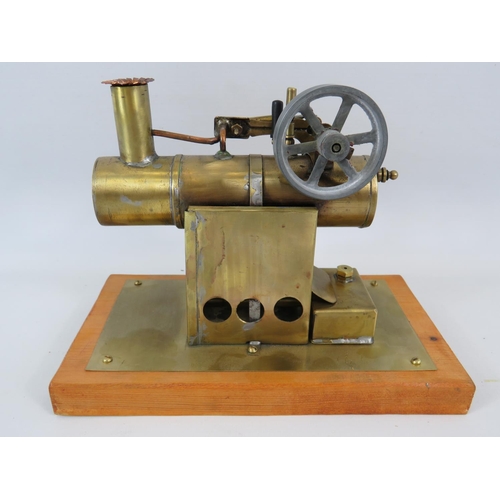 28 - Scratch Built Stationary steam engine using mostly Mamod parts.  7 x 9 inches.  See photos for condi... 