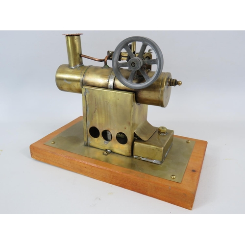 28 - Scratch Built Stationary steam engine using mostly Mamod parts.  7 x 9 inches.  See photos for condi... 