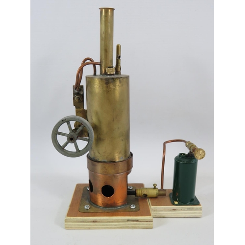 29 - Scratch Built Stationary Steam Engine using mostly Mamod parts. 10 inches tall.  See photos for cond... 