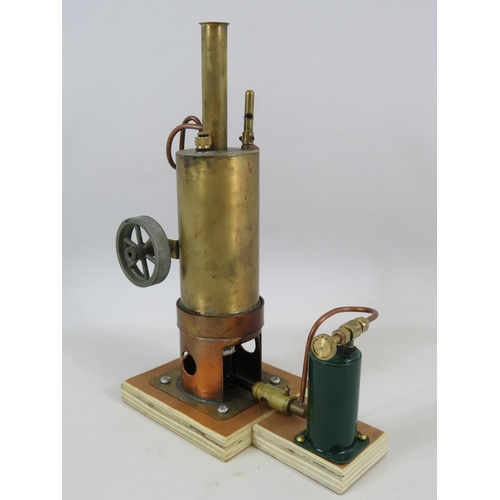 29 - Scratch Built Stationary Steam Engine using mostly Mamod parts. 10 inches tall.  See photos for cond... 