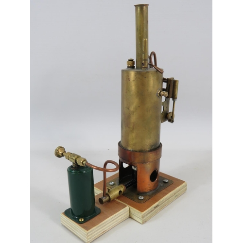 29 - Scratch Built Stationary Steam Engine using mostly Mamod parts. 10 inches tall.  See photos for cond... 