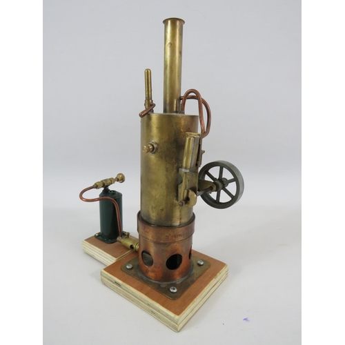 29 - Scratch Built Stationary Steam Engine using mostly Mamod parts. 10 inches tall.  See photos for cond... 