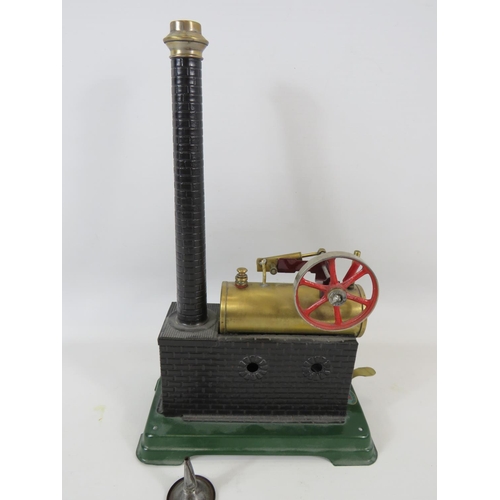 31 - 1930's German made DC 308-3, Doll Static Steam engine. Brick effect base and chimney. 12 x 7 inches.... 