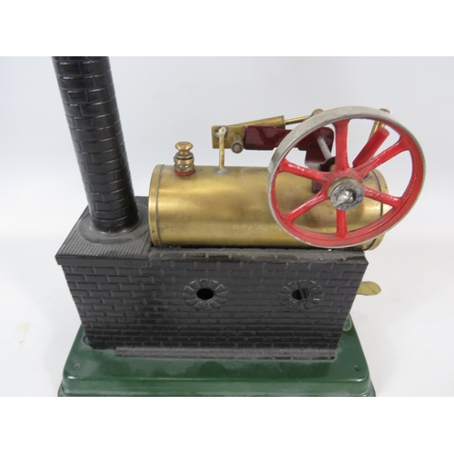 31 - 1930's German made DC 308-3, Doll Static Steam engine. Brick effect base and chimney. 12 x 7 inches.... 