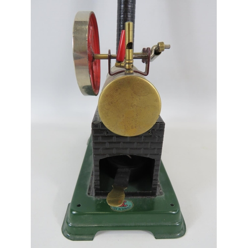 31 - 1930's German made DC 308-3, Doll Static Steam engine. Brick effect base and chimney. 12 x 7 inches.... 