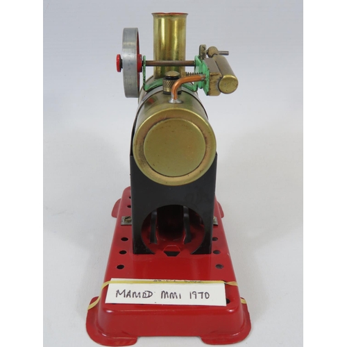 33 - 1970's Mamod MM1 model of a Stationary Steam Engine.  See photos for condition.