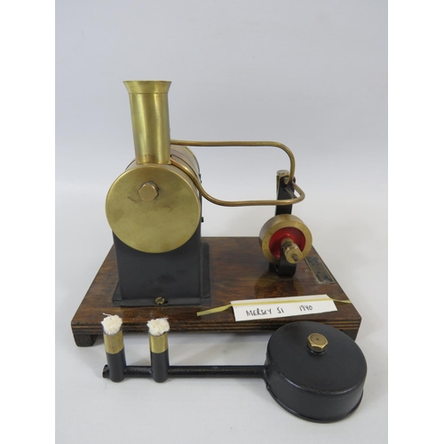 34 - Mersey Model Company (Liverpool) Model number 51 stationary steam engine mounted on wooden base with... 