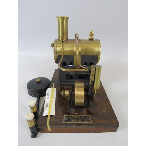 34 - Mersey Model Company (Liverpool) Model number 51 stationary steam engine mounted on wooden base with... 