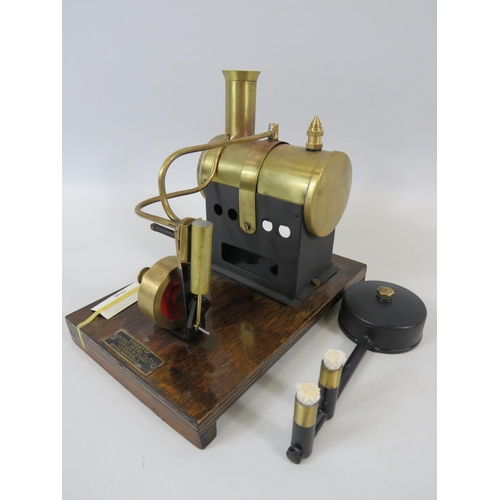 34 - Mersey Model Company (Liverpool) Model number 51 stationary steam engine mounted on wooden base with... 