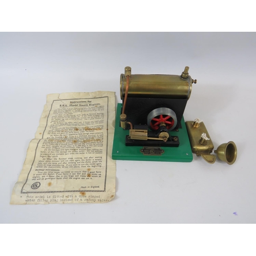 36 - 1950's SEL model 1540 Stationary Steam Engine.  5 x 5 inches. Original operating instructions but no... 